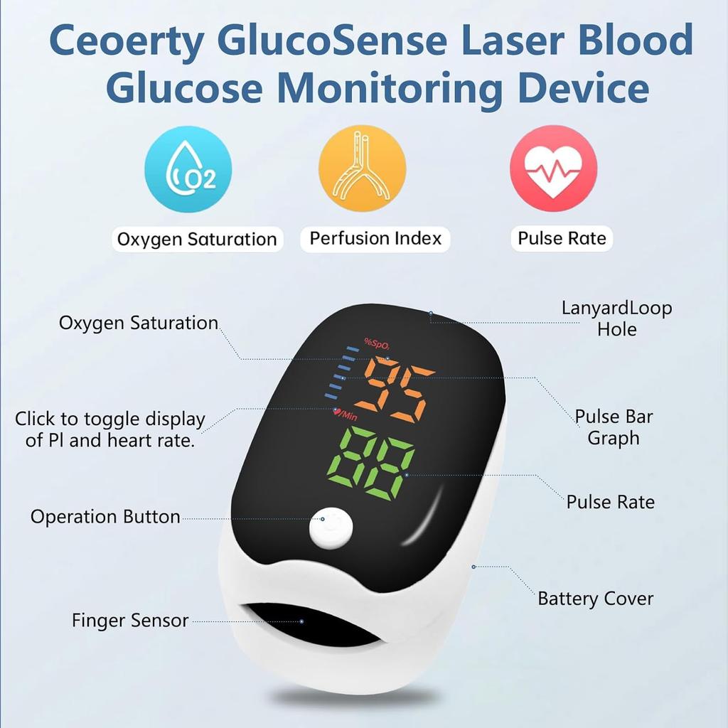 LK89 Home Finger Pulse Oximeter – Portable Blood Oxygen & Heart Rate Monitor with LED Display