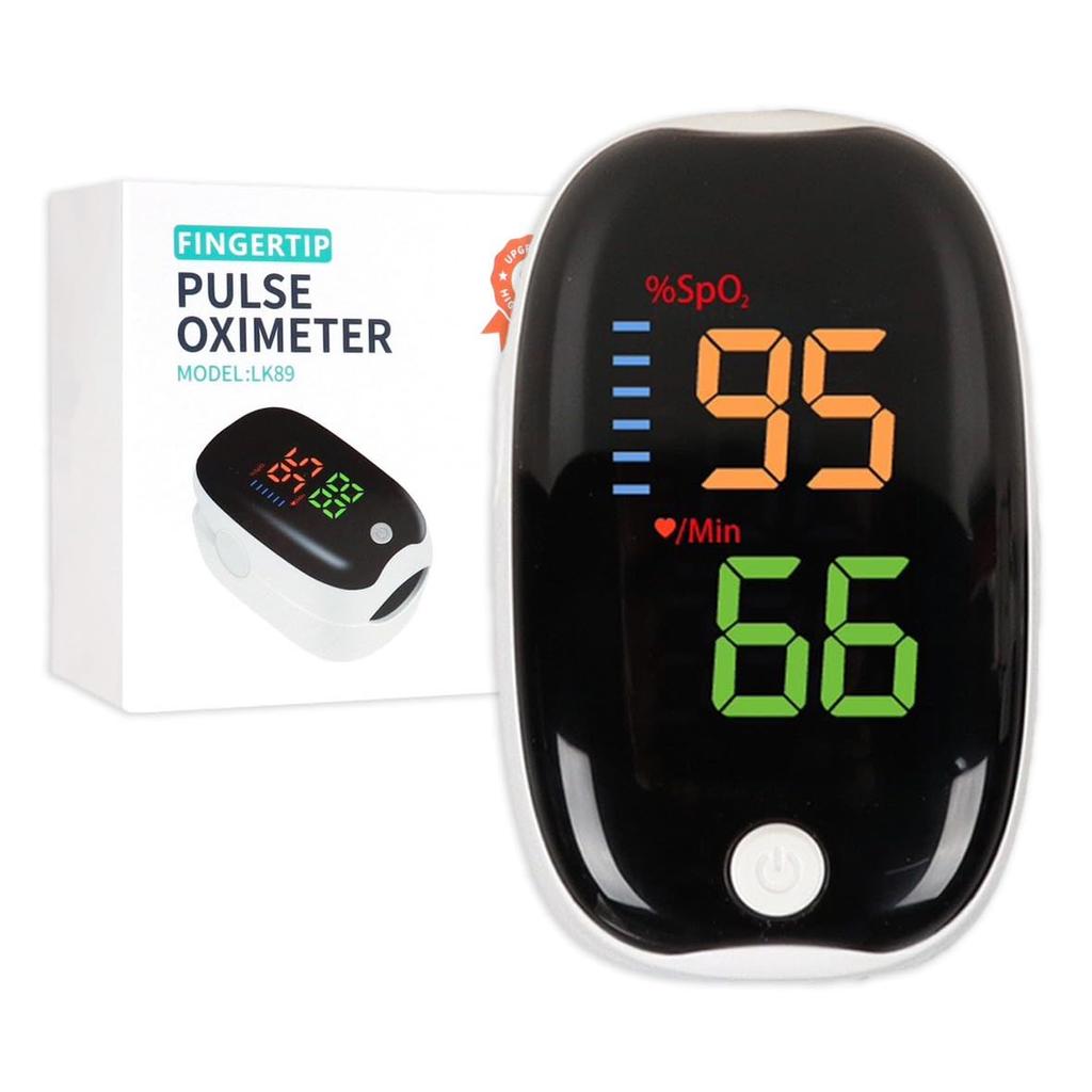 LK89 Home Finger Pulse Oximeter – Portable Blood Oxygen & Heart Rate Monitor with LED Display