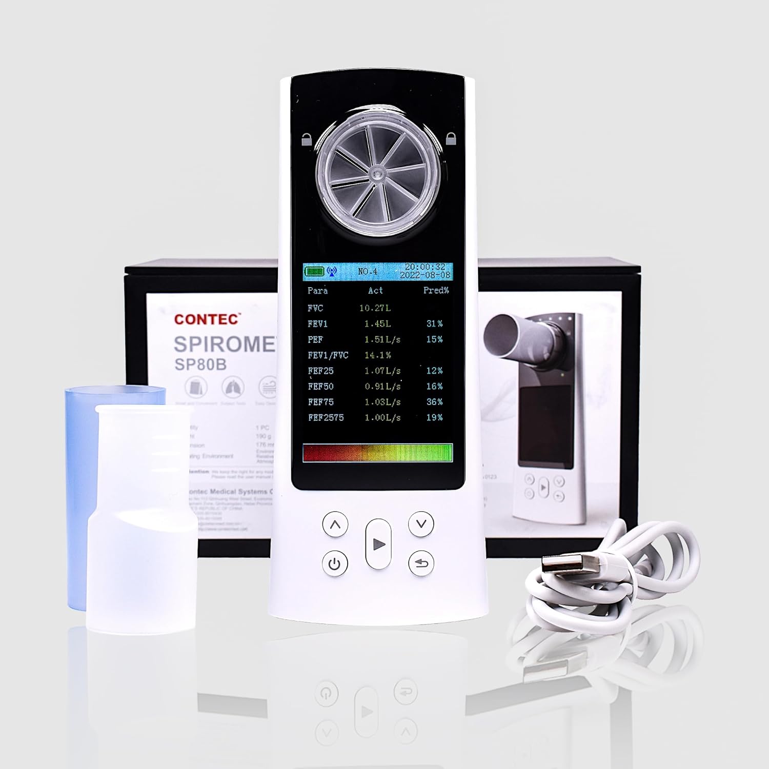 Digital Bluetooth Contec Spirometer SP80B – Advanced Lung Function Testing Device