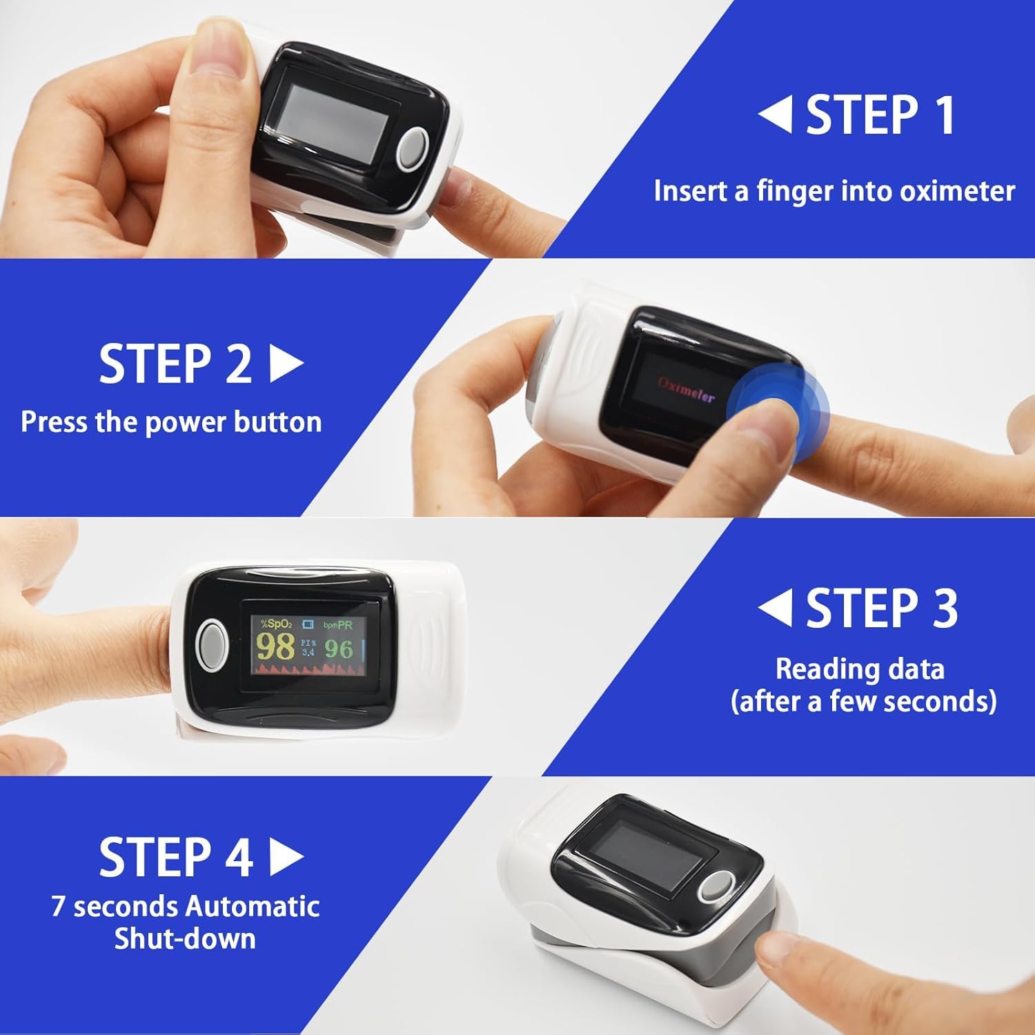 Finger Pulse Oximeter C101A3 IDMK – Portable SpO₂ & Heart Rate Monitor