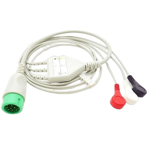 Medical 3 Lead Cable Snap AHA ECG Cables
