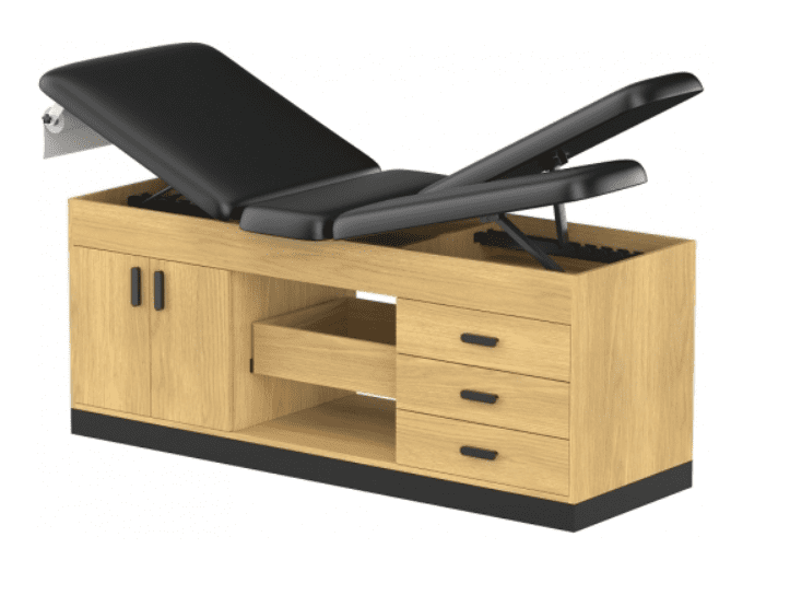 Clinic Cabinet Style Double Adjustable Leg Rest Table Medical Treatment Table