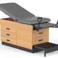 Gynecology Exam Table with Stirrups and Storage Drawer