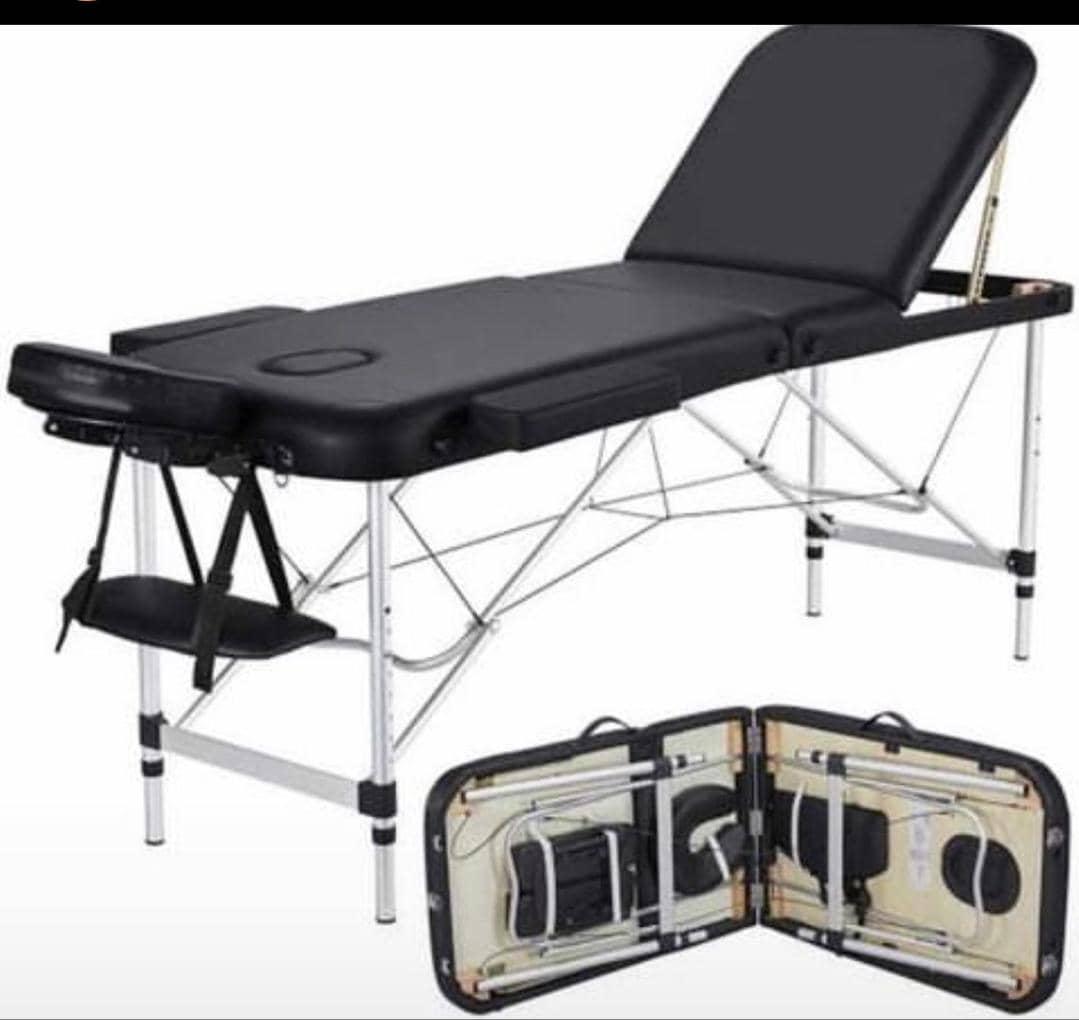 Foldable Massage Bed - Portable 3-Section Adjustable Massage Bed with Carry Bag