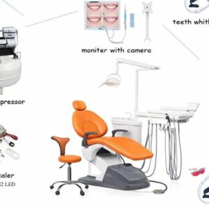 Full Option Dental Chair Unit( Orange Color ) — Complete Dental Workstation