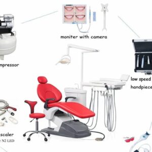 Full Option Dental Chair Unit( Red Color ) — Complete Dental Workstation